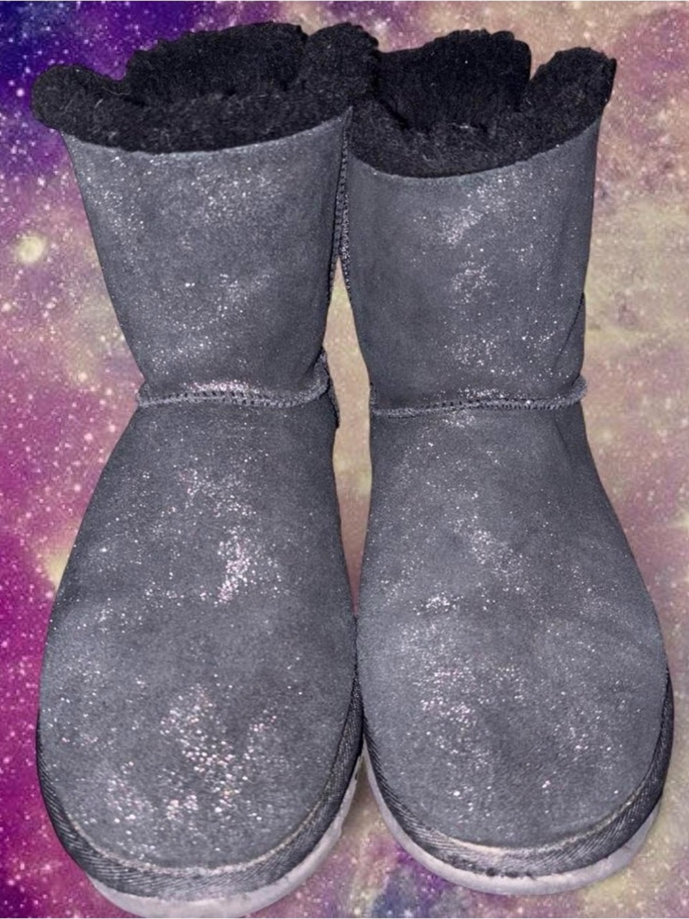 Mini Bailey Bow Glimmer boots in black size 11